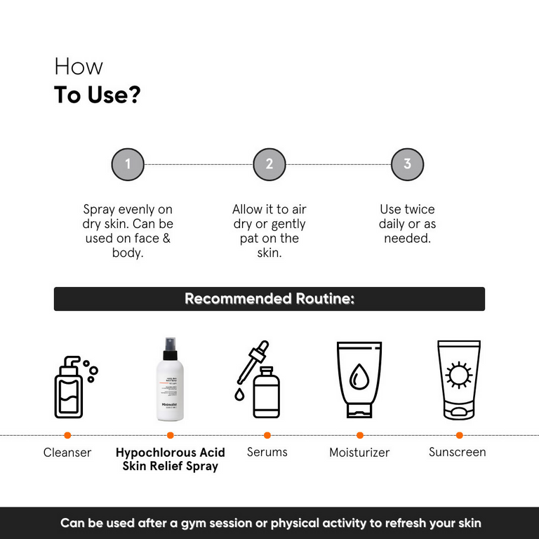 Minimalist HOCL Skin Relief Spray 150 PPM Face & Body Spray - 200 ml
