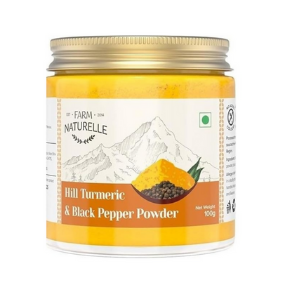 Farm Naturelle Mountain Turmeric Powder High Curcumin with Black Pepper - 100 gm