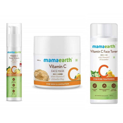 Mamaearth Vitamin C Face Cream + Face Mask + Face Toner Combo - combo