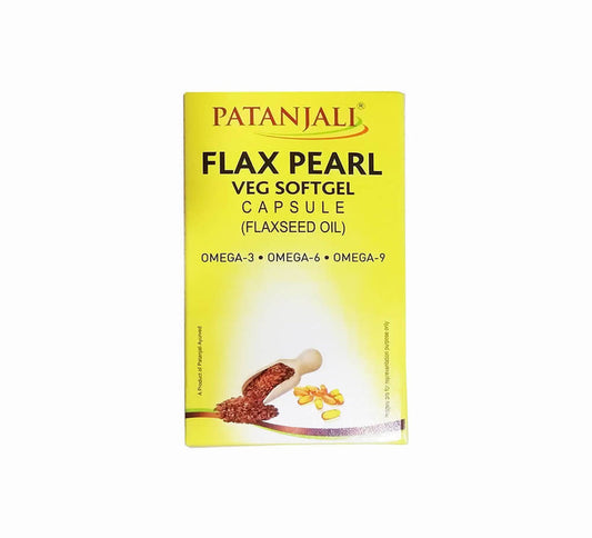 Patanjali Flax Pearl Veg Softgel Capsules - 10 caps
