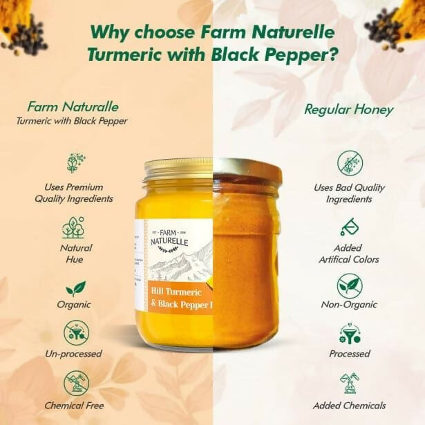 Farm Naturelle Mountain Turmeric Powder High Curcumin with Black Pepper - 100 gm