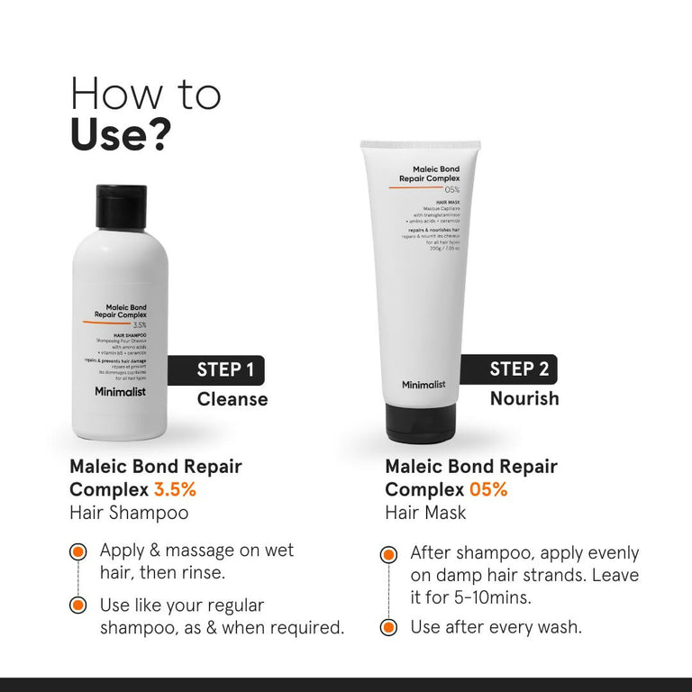 Minimalist Maleic Bond Repair Complex Shampoo & Hair Mask Combo - combo