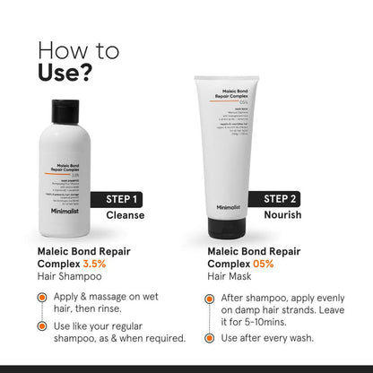 Minimalist Maleic Bond Repair Complex Shampoo & Hair Mask Combo - combo