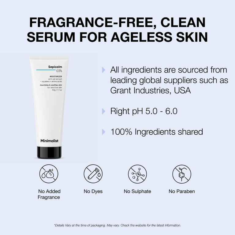 Minimalist Sepicalm 3% + Oat Moisturizer - 50 ml