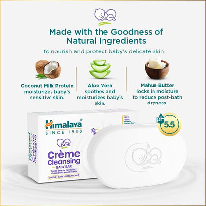 Himalaya Herbals Creme Cleansing Baby Bar For Baby's Sensitive Skin - 50 gm