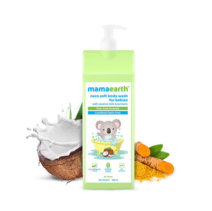 Mamaearth Milky Soft Baby Body Wash For Tear-Free Formula & Gently Cleanses Skin - 400 ml