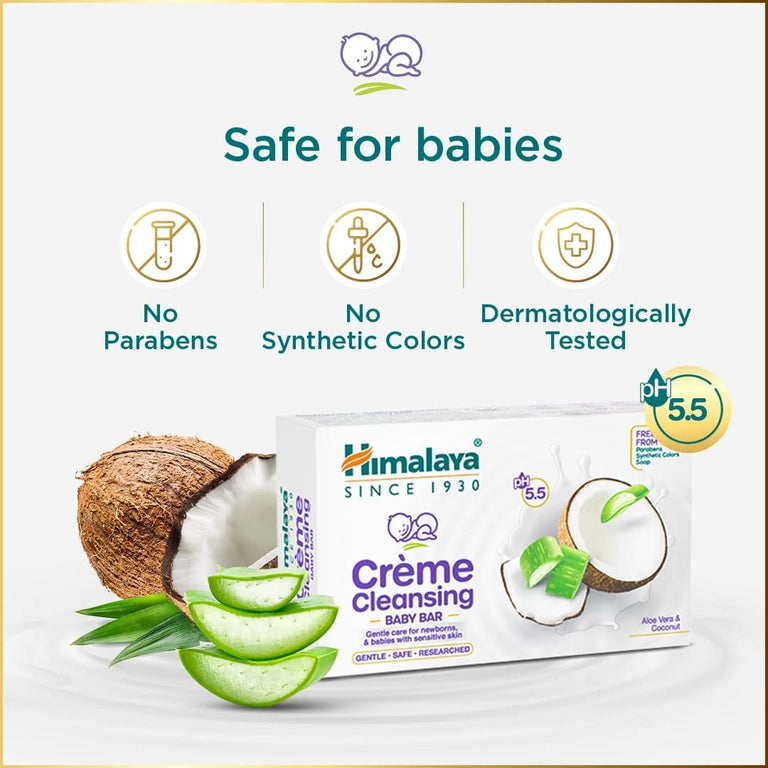 Himalaya Herbals Creme Cleansing Baby Bar For Baby's Sensitive Skin - 50 gm