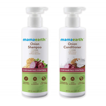 Mamaearth Onion Shampoo & Onion Conditioner For Hair Fall Control - (250 ml + 250 ml) Combo
