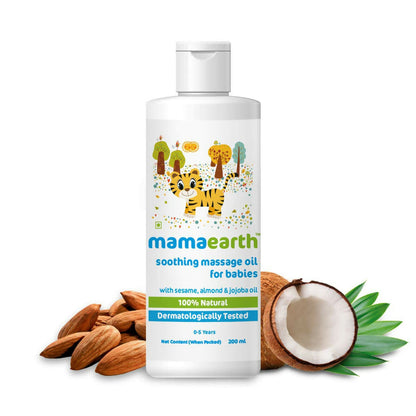 Mamaearth Daily Moisturizing Lotion & Soothing Baby Massage Oil, With Sesame, Almond & Jojoba Oil - combo