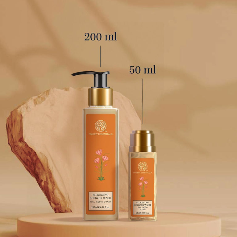 Forest Essentials Silkening Shower Wash Lime Saffron & Oudh - 50 ml