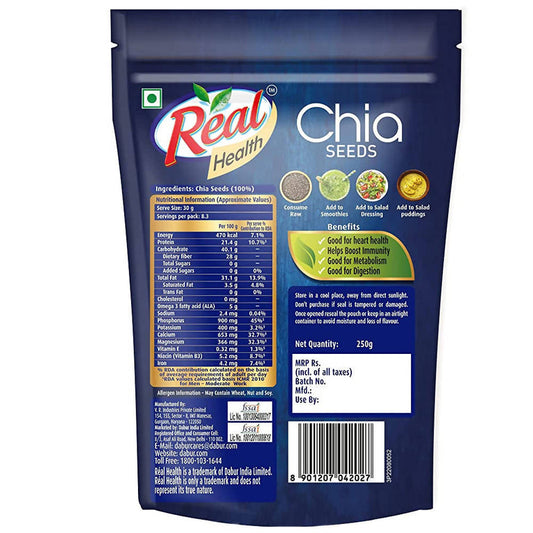 Dabur Real Health Chia Seeds - 250 gm