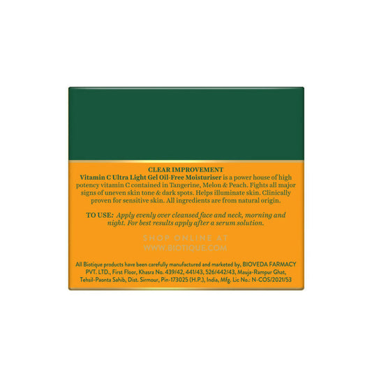Biotique Advanced Organics Clear Improvement Vitamin C Ultra Light Gel Oil-Free Moisturiser - 175 gm