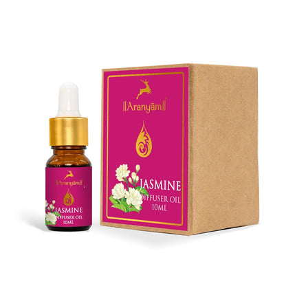 Aranyam Perfumes Natural | Jasmine Diffuser Oil Blend | 100% Natural Aromatic Scent using Pure Essential Oil | Suitable for Living Room Offices Bedroom & Studios | Non-Synthetic & Non-Toxin Fragrance