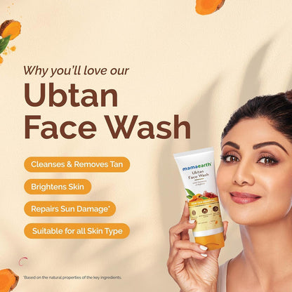 Mamaearth Ubtan Face Wash For Tan Removal - 50 ml - Pack of 1