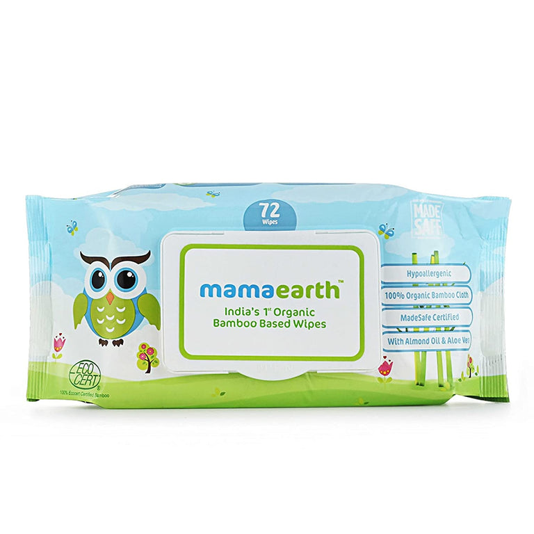 Mamaearth India's 1st Organic Bamboo Based Wipes - Pack of 1 - 72 Wipes