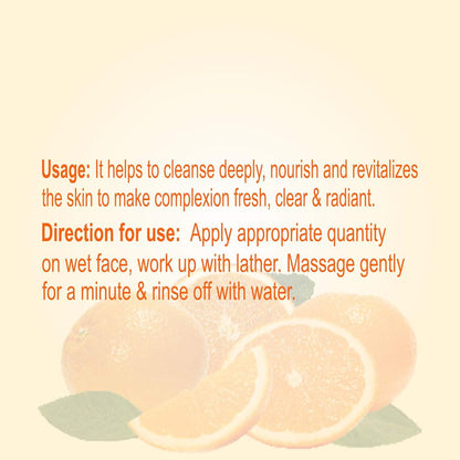 Patanjali Orange Aloevera Face Wash for Gentle Cleanser Removes Dirt Oil Refreshes Skin Natural Care for All Skin Types - 100 gm
