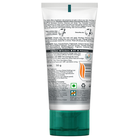 Himalaya Herbals Pollution Detox Charcoal Face Scrub - 50 gm
