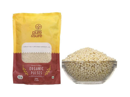 Pure & Sure White Urad Dal Whole Organic Pulses - 500 gm