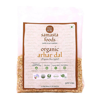 Samasta Foods Organic Arhar Dal (Pigeon Pea Split) - 500 gm