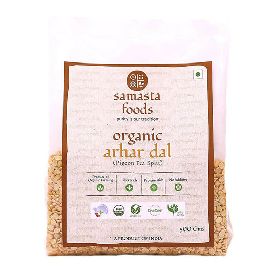 Samasta Foods Organic Arhar Dal (Pigeon Pea Split) - 500 gm