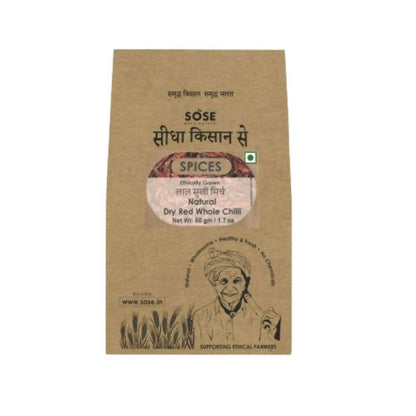Gir Sidha Kisan Se Natural Dry Red Whole Chilli (Sukhi Lal Mirch) - 50 gm - Pack of 3