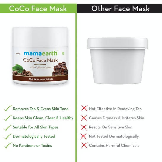Mamaearth CoCo Face Mask with Coffee & Cocoa for Skin Awakening - 100 gm