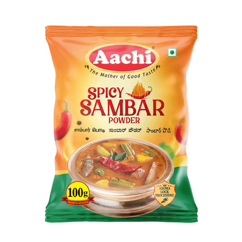 Aachi Spicy Sambar Powder - 100 gm - Pack of 2