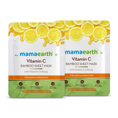 Mamaearth Vitamin C Bamboo Sheet Mask For Skin Illumination - Pack of 1