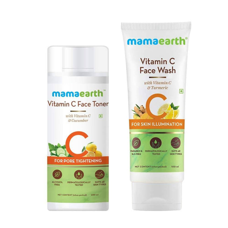 Mamaearth Vitamin C Face Toner And Face Wash - combo