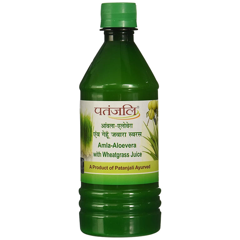 Patanjali Amla Aloevera with Wheat Grass Juice - 500 ml - Pack of 1