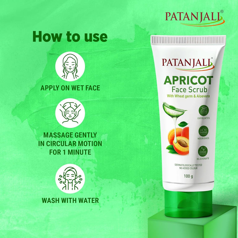 Patanjali Apricot Face Scrub - 100 gm - Pack of 1