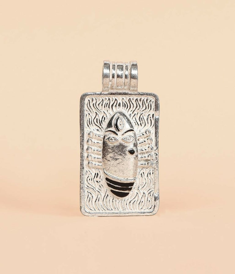 Isha Life Linga Bhairavi Silver Pendant - 12 gm-Medium