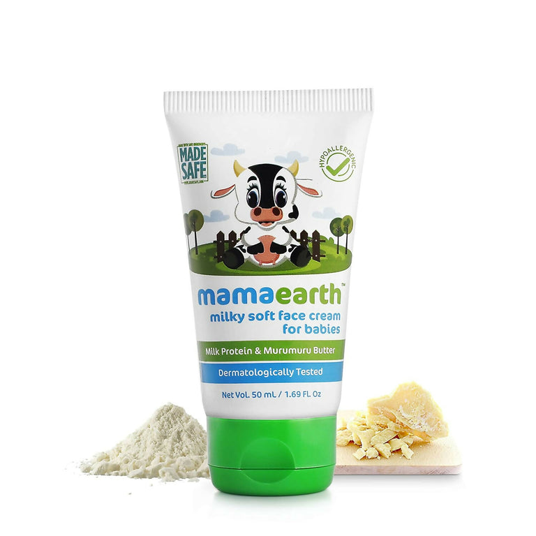 Mamaearth Milky Soft Natural Baby Face Cream & Deeply Nourishing Natural Baby wash - combo
