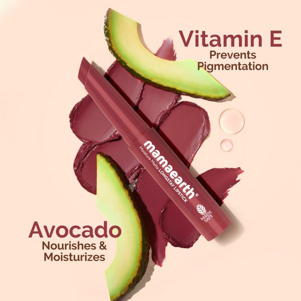 Mamaearth Moisture Matte Longstay Mini Lipstick - Plum Punch - 0.7 gm