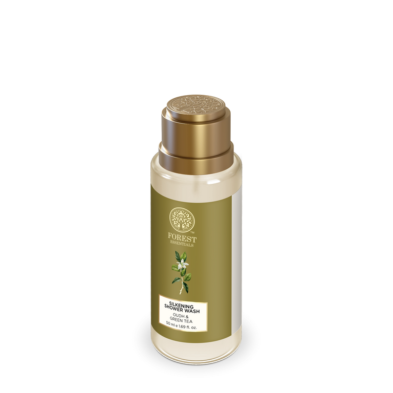 Forest Essentials Travel Size Silkening Shower Wash Oudh & Green Tea - 50 ml