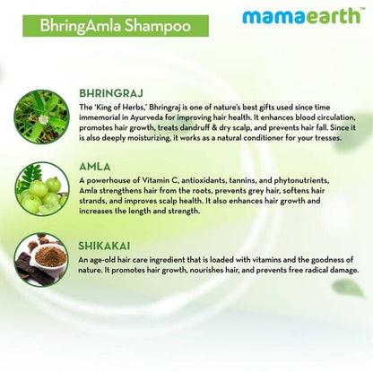 Mamaearth BhringAmla Shampoo For Intense Hair Treatment - 250 ml
