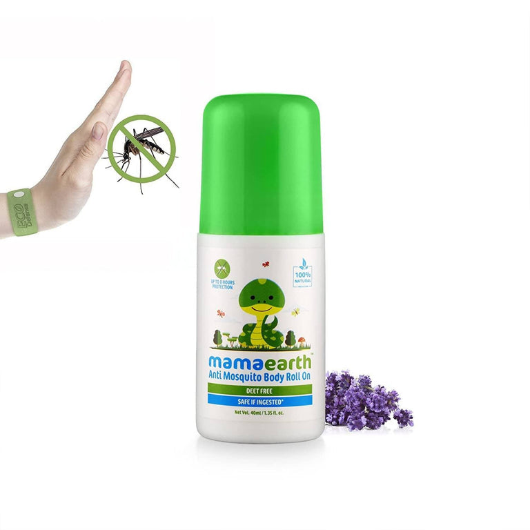 Mamaearth Natural Anti Mosquito Body Roll On For Kids with Citronella Eucalyptus & Lemongrass Oil - 40 ml - Pack of 1