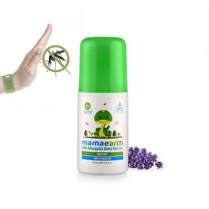 Mamaearth Natural Anti Mosquito Body Roll On For Kids with Citronella Eucalyptus & Lemongrass Oil - 40 ml - Pack of 1