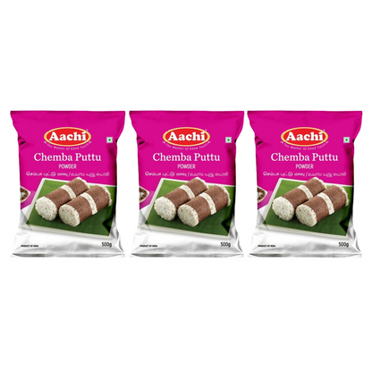 Aachi Chemba Puttu Powder - 500 gm - Pack of 3