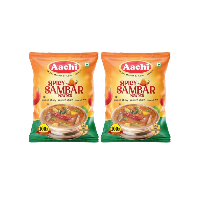 Aachi Spicy Sambar Powder - 100 gm - Pack of 2