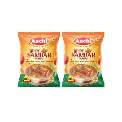 Aachi Spicy Sambar Powder - 100 gm - Pack of 2