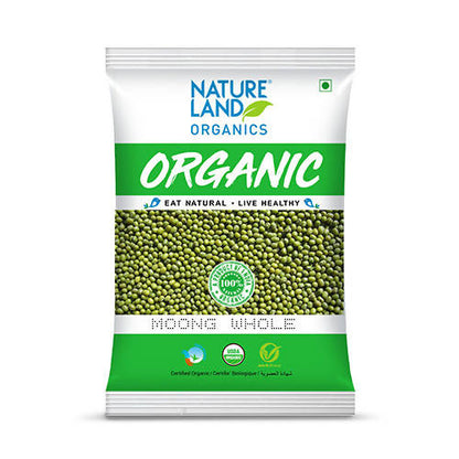 Nature Land Organics Moong Whole - 500 gm