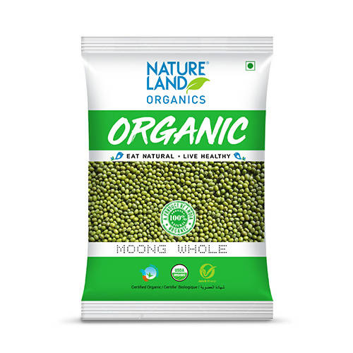 Nature Land Organics Moong Whole - 500 gm