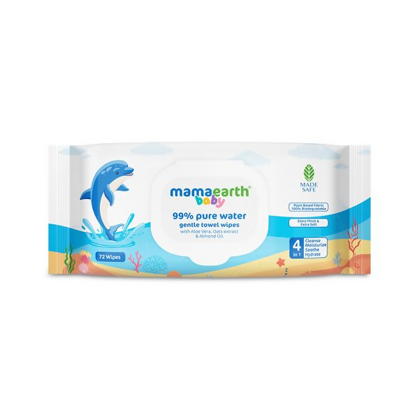 Mamaearth Baby 99% Pure Water Gentle Towel Wipes - 72 Pieces