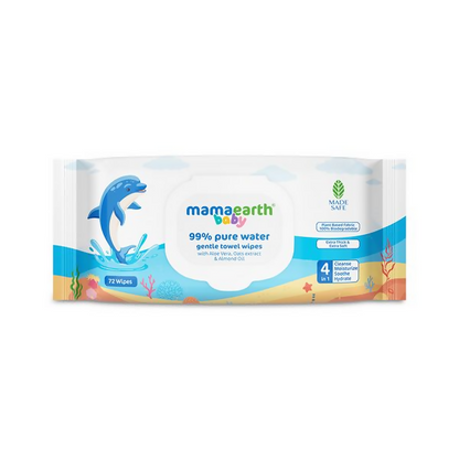 Mamaearth Baby 99% Pure Water Gentle Towel Wipes - 72 Pieces