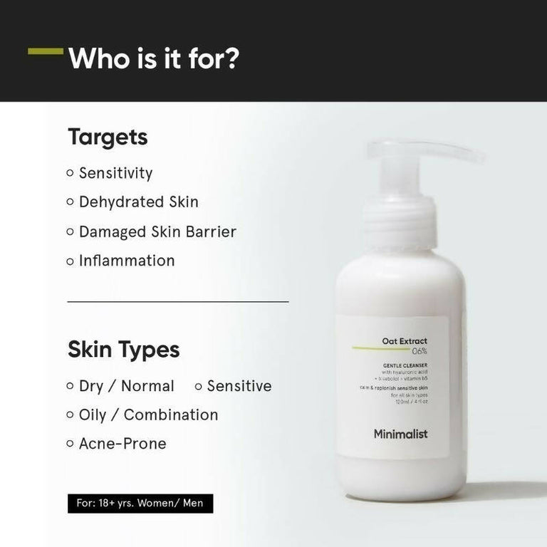 Minimalist Oat Extract 06% Gentle Cleanser - 120 ml