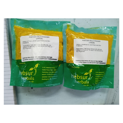 Hebsur Herbals Kasturi Haldi Powder - 100 gm - Pack of 2