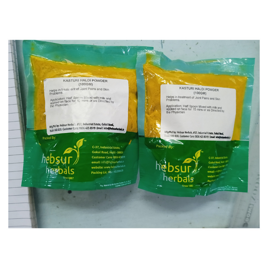 Hebsur Herbals Kasturi Haldi Powder - 100 gm - Pack of 2