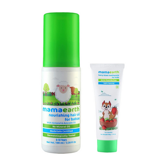 Mamaearth Toothpaste + Hair Oil For Kids Combo Pack - Combo