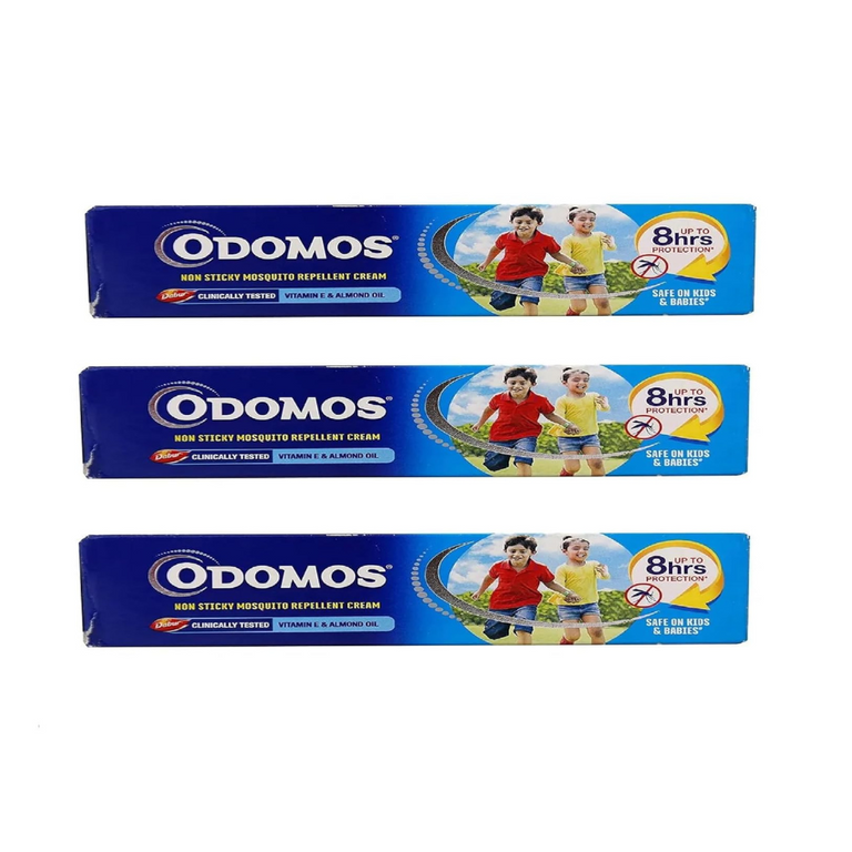 Dabur Odomos Non-Sticky Mosquito Repellent Cream With Vitamin E & Almond - 50 gm - Pack of 1